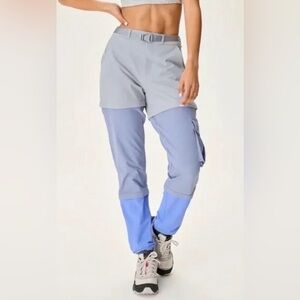 Outdoor Voices RecTrek Zip-Off Hiking Pants XS Gray Blue 3-in-1 NWT